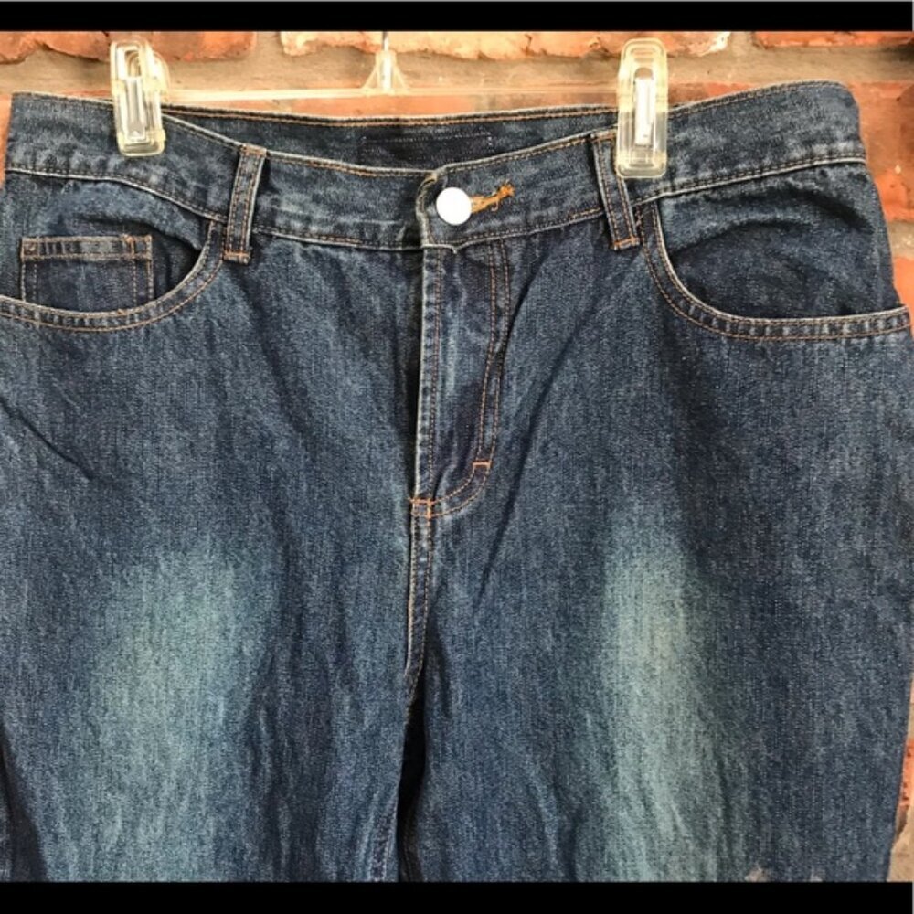 Prenatal Vintage Y2K Floral Embroidered Flare Jeans Mid High Rise Straight Leg 8 - Picture 4 of 15